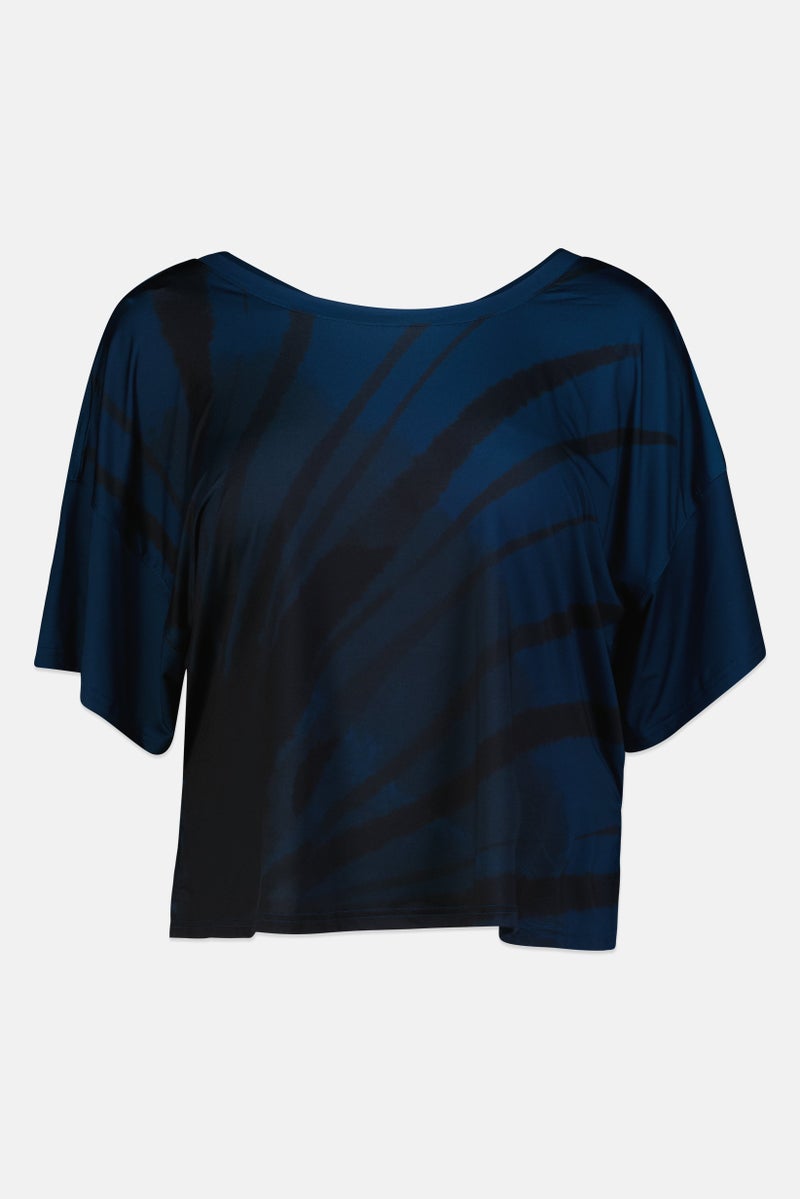 Adidas Women Plus Size Short Sleeve Training Top, Navy Blue - Image 4